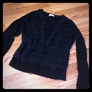 Black loft cardigan with tiered front